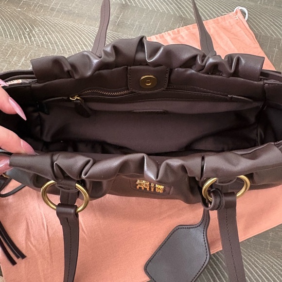 Miu Miu Dark Brown Leather Shoulder Bag - Picture 5 of 6